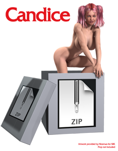 Candice unzipped and naked
